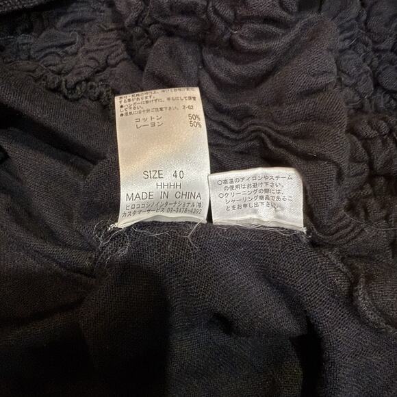 HIROKO KOSHINO Black Smocked Textured Cardigan Women's Size 40 US Small - Picture 8 of 10